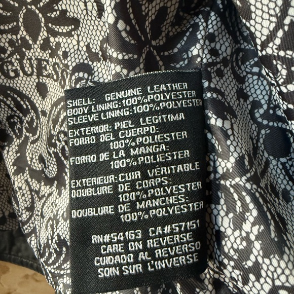 Guess Black Leather Jacket - Picture 4 of 6